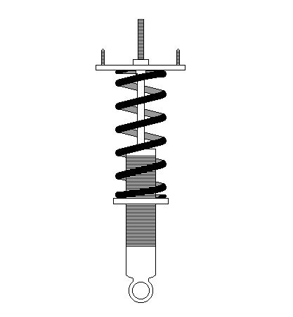 Simplified illustration of the rear damper assembly