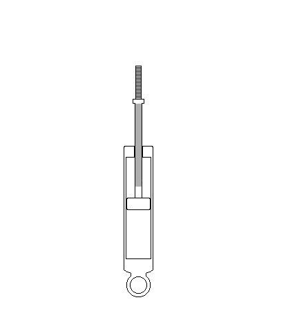 Damper compressed by half of the rod stroke