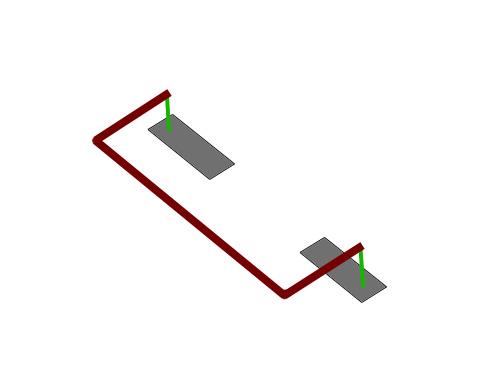 Diagram showing the anti-roll bar in red, anti-roll bar links in green, and the lower control arm in gray